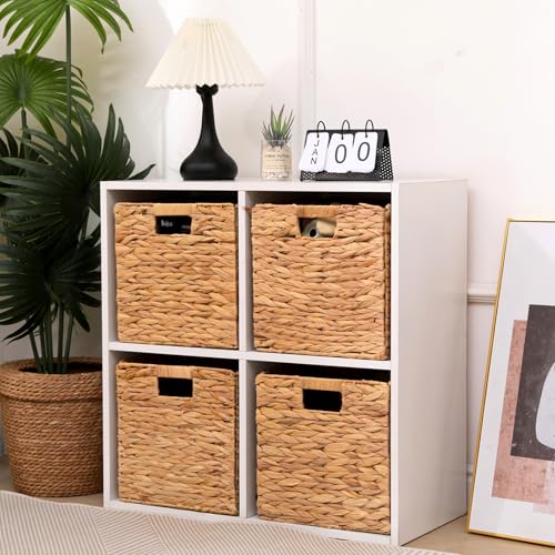 12x12x12 Inch Wicker Storage Basket Set of 2 Foldable Hyacinth - Image 3