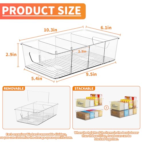 Stackable 6 Pack Snack Organizer for Pantry Shelf,Clear Pantry - Image 4