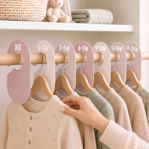 Giftacity 7Pcs Pink Baby Clothes Size Dividers for Nursery Closet - Image 2
