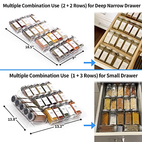 MIUKAA Clear Spice Drawer Organizer, 4 Pcs Seasoning Rack(jar not - Image 4