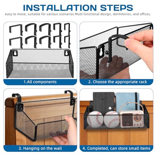 Balacoo Bedside Caddy Shelf, Hanging Metal Beside Storage - Image 8