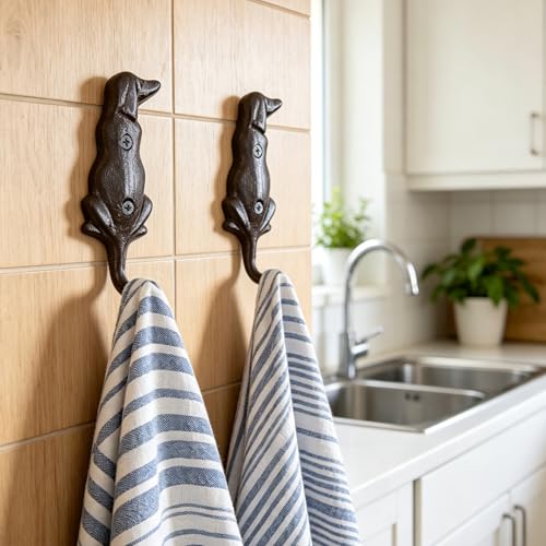 Dog Leash Holder for Wall, 2 Pcs Iron Dog Leash Hooks - Image 3