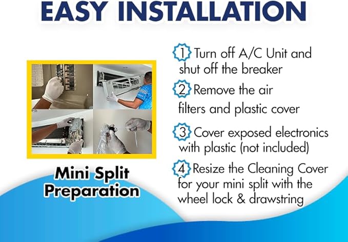 Leak Saver HVAC Guys Mini Split Cleaning Bag | Adjustable & Fits Any Size | 360 Degree Air Conditioner Cleaning Cover for Mini Split Air Conditioners