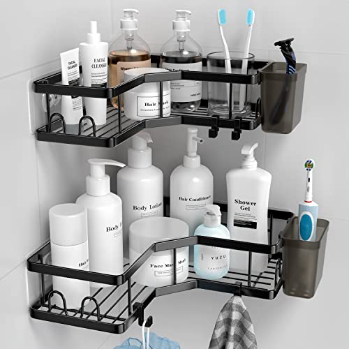 AKTECKE Corner Shower Caddy, 2 Pack Adhesive Shower Corner - Image 2