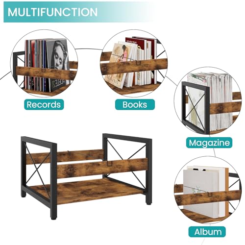 Vinyl Record Holder, Wooden Record Crate Fits 7” -12” Records - Image 6