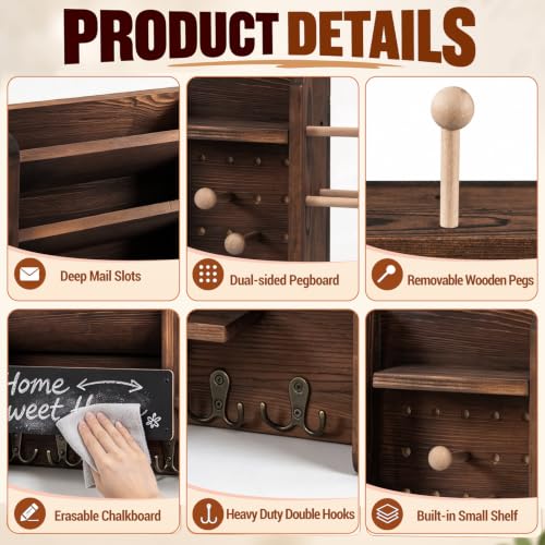 LILXIU Mail and Key Holder, Key Mail Holder Wall Mount - Image 7