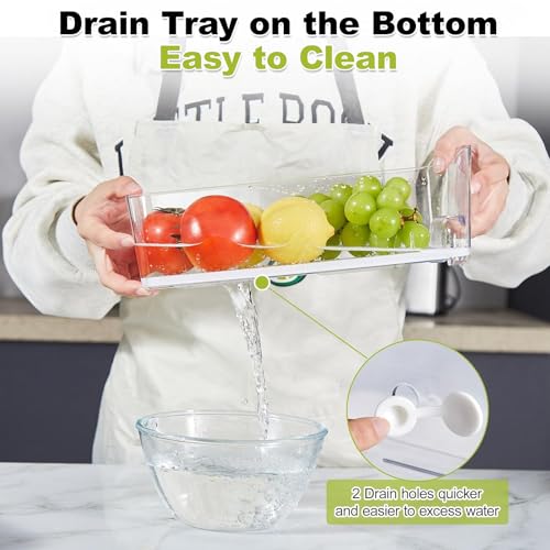 Pull-Out Fridge Organizer, 4-Pack Clear Refrigerator Storage Bins - Image 5