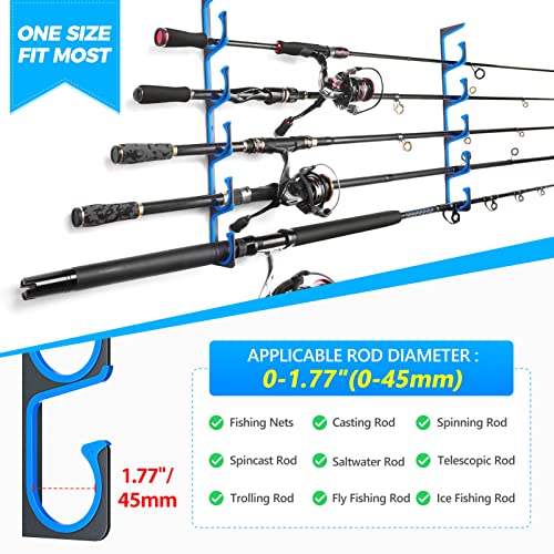 PLUSINNO H5 Horizontal Fishing Rod/Pole Holders | Garage Storage - Image 5