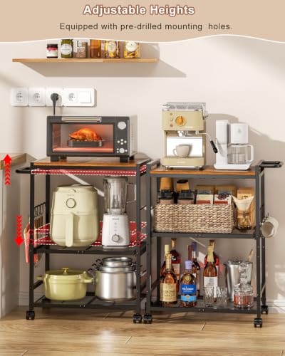 Feyejade 3-Tier Rolling Kitchen Cart with Storage, Compact Metal - Image 5