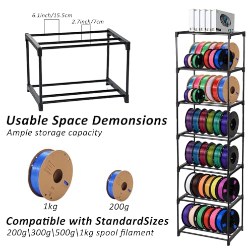 FMOACEN 7-Tier Modular 3D Printer Filament Storage Rack - Image 8