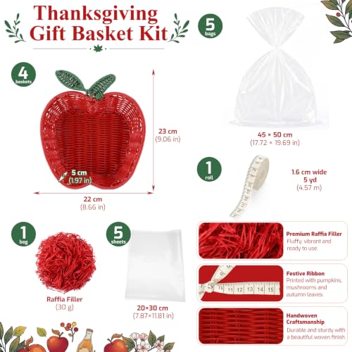BrightRow 4 Set Apple Basket for Teacher Empty Christmas Party - Image 3