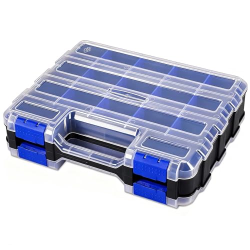 Small Parts Storage Case Tools Box Organizer Double Side 34 - Image 2