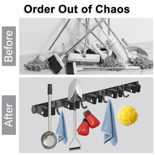 2 Packs SUS304 Heavy Duty Mop and Broom Holder Wall Mount - Image 7