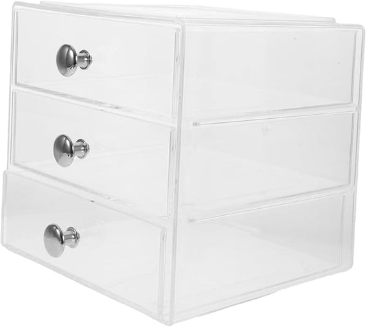 Stackable Storage Box Desk Organizing Box Lids for Makeup Jewelry Office Supplies