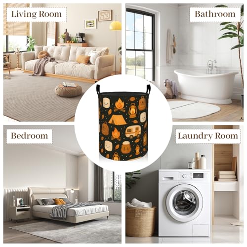 Camping Laundry Basket, Cute Campfire Foldable Oxford Cloth - Image 6