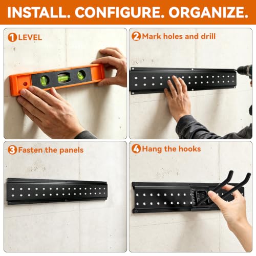 66" Garage Tool Organizer Wall Mount,Heavy Duty Adjustable Rack - Image 8