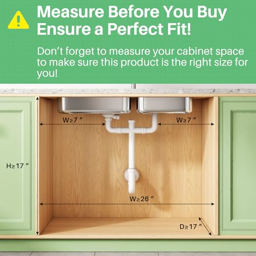 Kitstorack Under Sink Organizer, 2-Pack 3-Tier Height - Image 3