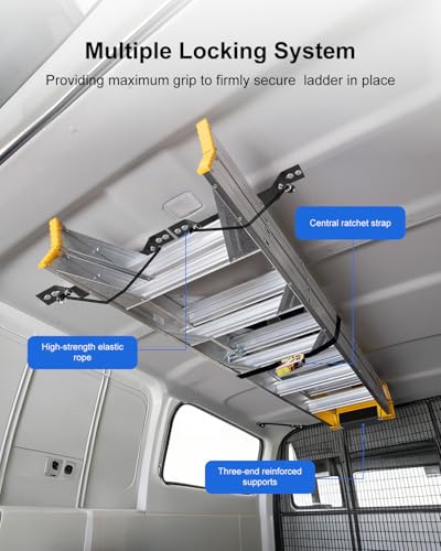 Van Interior Ladder Rack, Adjustable Heavy Duty Ladder - Image 3