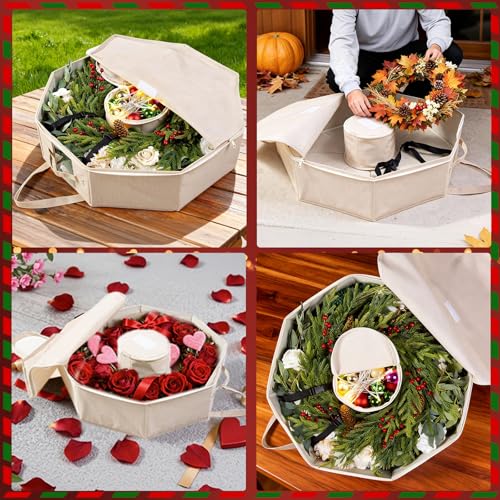 Wreath Storage Hard Shell Christmas Decorations Case Bag - Image 4
