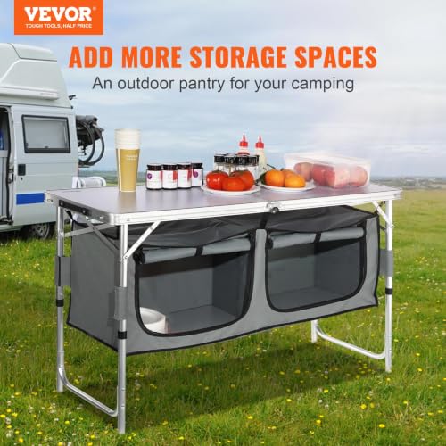 VEVOR Camping Kitchen Table, 3 Adjustable Height Aluminum - Image 5