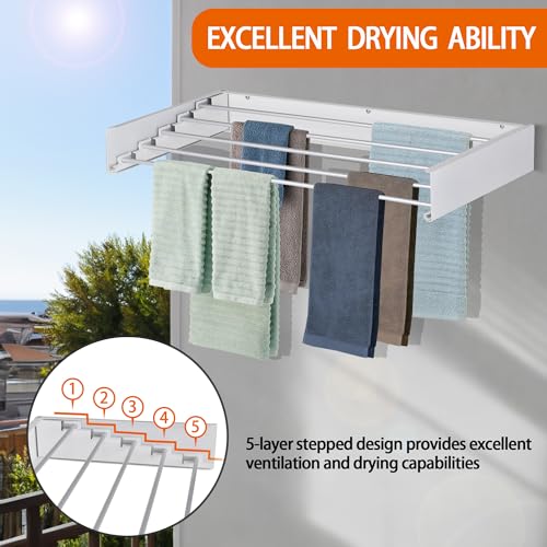 Laundry Drying Rack Wall Mounted Clothes Drying Rack - Image 7