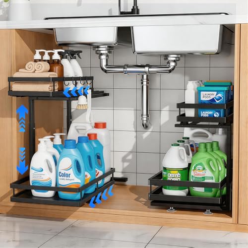 2-Tier Metal L-Shaped Pull-Out Under Sink Organizer, | All Products - Image 2