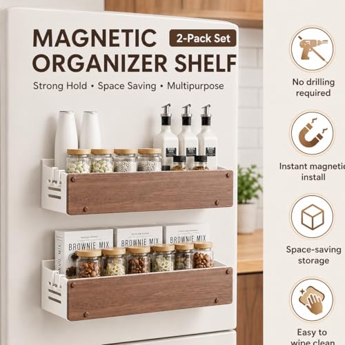 Magnetic Spice Rack for Refrigerator, 2 Pack Magnetic - Image 6
