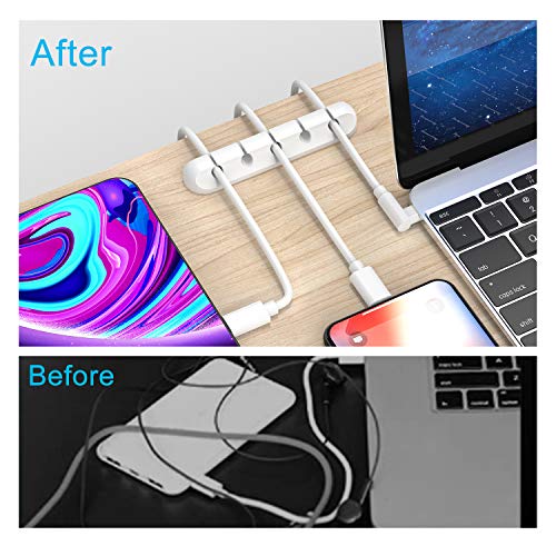 INCHOR Cord Organizer for Desk, White Cable Organizer Cable Clips - Image 3