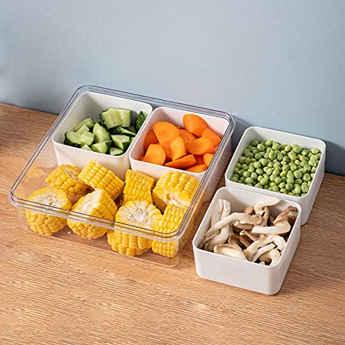 Divided Serving Tray with Lid for Veggie Charcuterie Container - Image 8