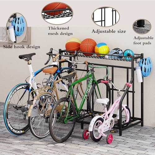 Garage Bike Rack Storage 4 bikes Stand Organizer Adjustable Holds - Image 5