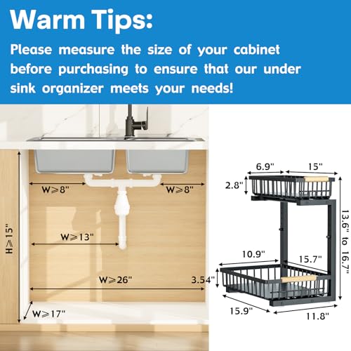 2Pcs Under Sink Organizer, 2-Tier Pull Out Under Sin | All Products - Image 3