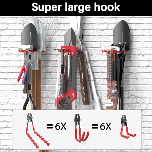 3-H Heavy Duty Garage Hooks, 31 Pack Wall Storage Organizer,Red - Image 6