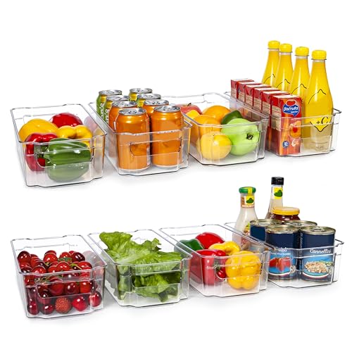 HOOJO Refrigerator Organizers and Storage - 8pcs Clear Plastic - Image 2