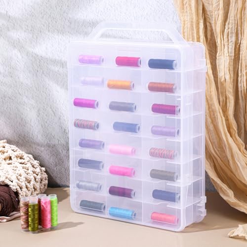 2 Pcs 46 Grids Sewing Organizer Double Sided Thread Box - Image 6