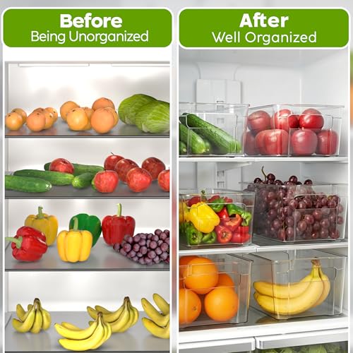 Utopia Home Plastic Stackable Storage Bins for Fridge, 8 Pack - Image 5
