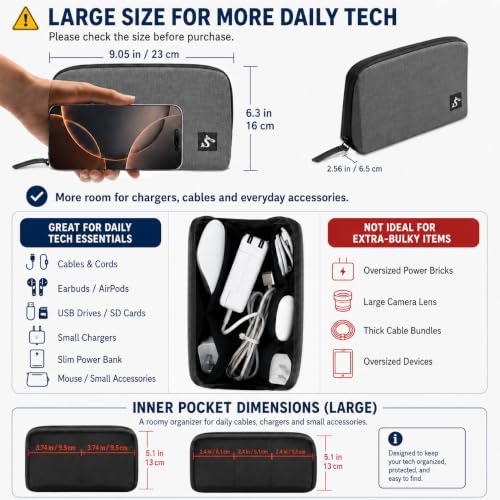 simtoper Electronic Organizer Travel Case – Waterproof Cable Bag - Image 4