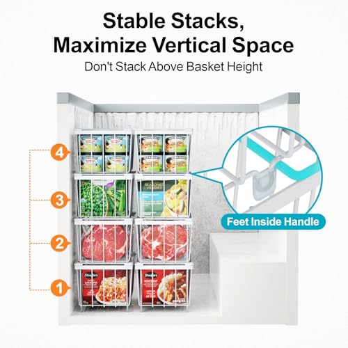 Freezer Organizer Bins - Storage Baskets for 5 to 7 Cu.Ft, 4 Pack - Image 7