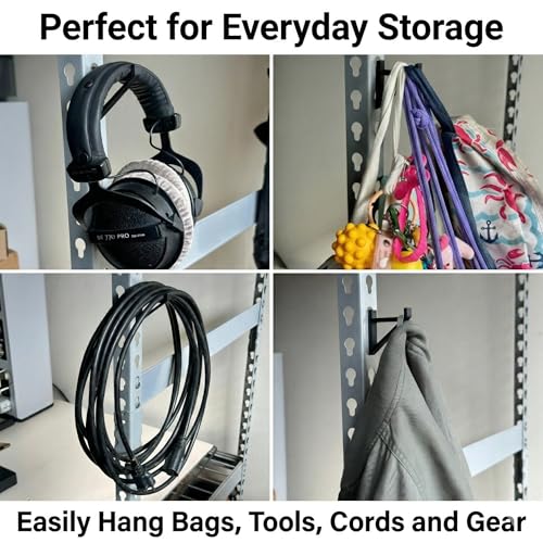 Garage Storage Utility Hooks (4-Pack) – Keyhole Shelving - Image 5