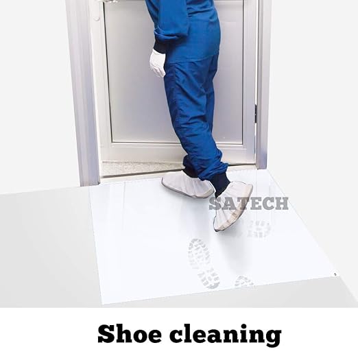 SATECH Sticky/Tacky/Adhesive Mat for Cleanroom Laboratory Construction Hospital Pets 36" x 45" White (Case of 4 Mats,30 Sheets Each)