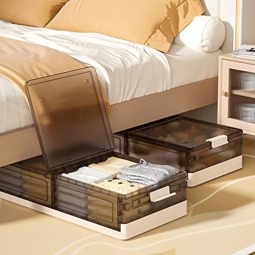 Under Bed Storage Containers, Stackable Under Bed Rolling Storage - Image 2