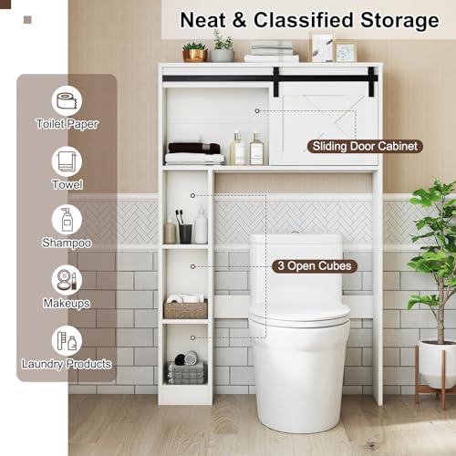 BECOMFORT Over the Toilet Storage Cabinet, Farmhouse Above - Image 7