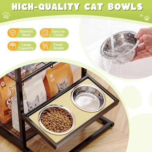 Elevated Cat Bowl Stand Feeding Station, 3-Tier Cat Food - Image 3
