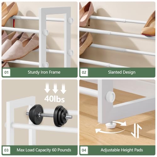 FAVOOSTY 3-Tier Expandable Shoe Rack, Adjustable Shoe Shelf - Image 6
