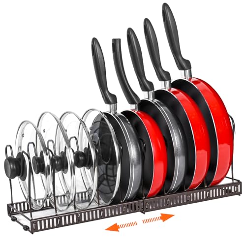 ROOHUA Pot and Pan Lid Organizer Rack for Under Cabinet - Image 2