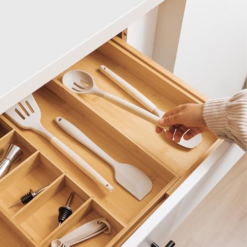 KitchenEdge Utensil & Junk Drawer Organizer, 19-33 in, Bamboo - Image 7