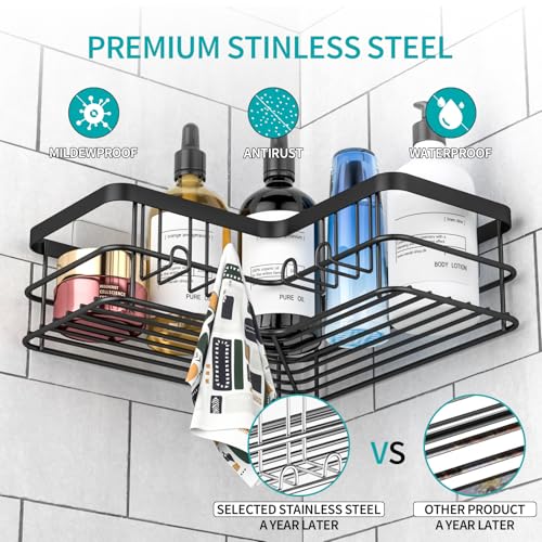 Corner Shower Caddy, Adhesive Shower Shelves No Drilling [2-Pack] - Image 4