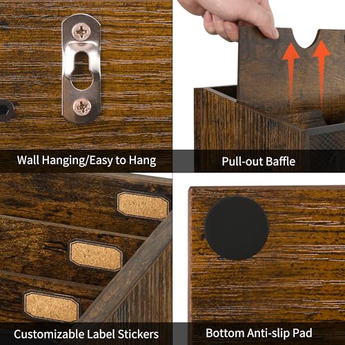 YINMIT Mail Organizer Countertop, 3-Slot Mail Holder for Desk - Image 6