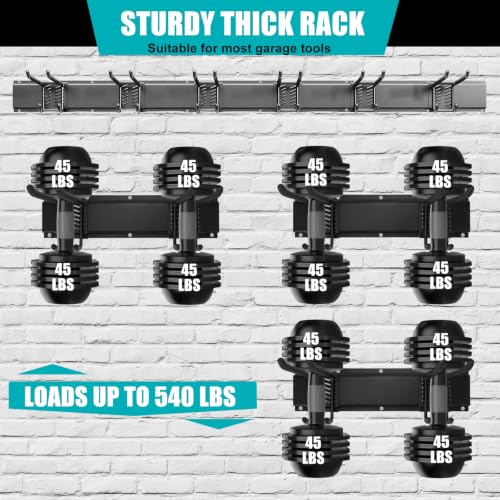 48" Garage Tool Organizer Wall Mount,Heavy Duty Adjustable Hooks - Image 7