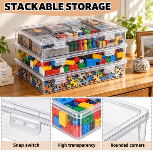 3 Pcs Portable Storage Container Box with Lid for Board - Image 5