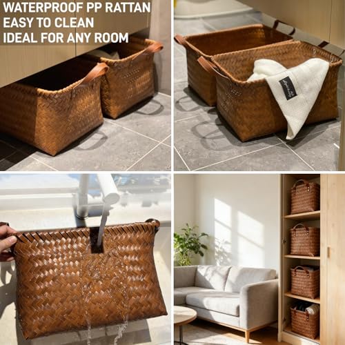 GIB Wicker Woven Storage Baskets for Organizing Blankets Laundry - Image 6